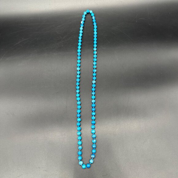 Vintage Turquoise Beaded Necklace Blue Stone Southwestern Western 30 Inches - Picture 3 of 7